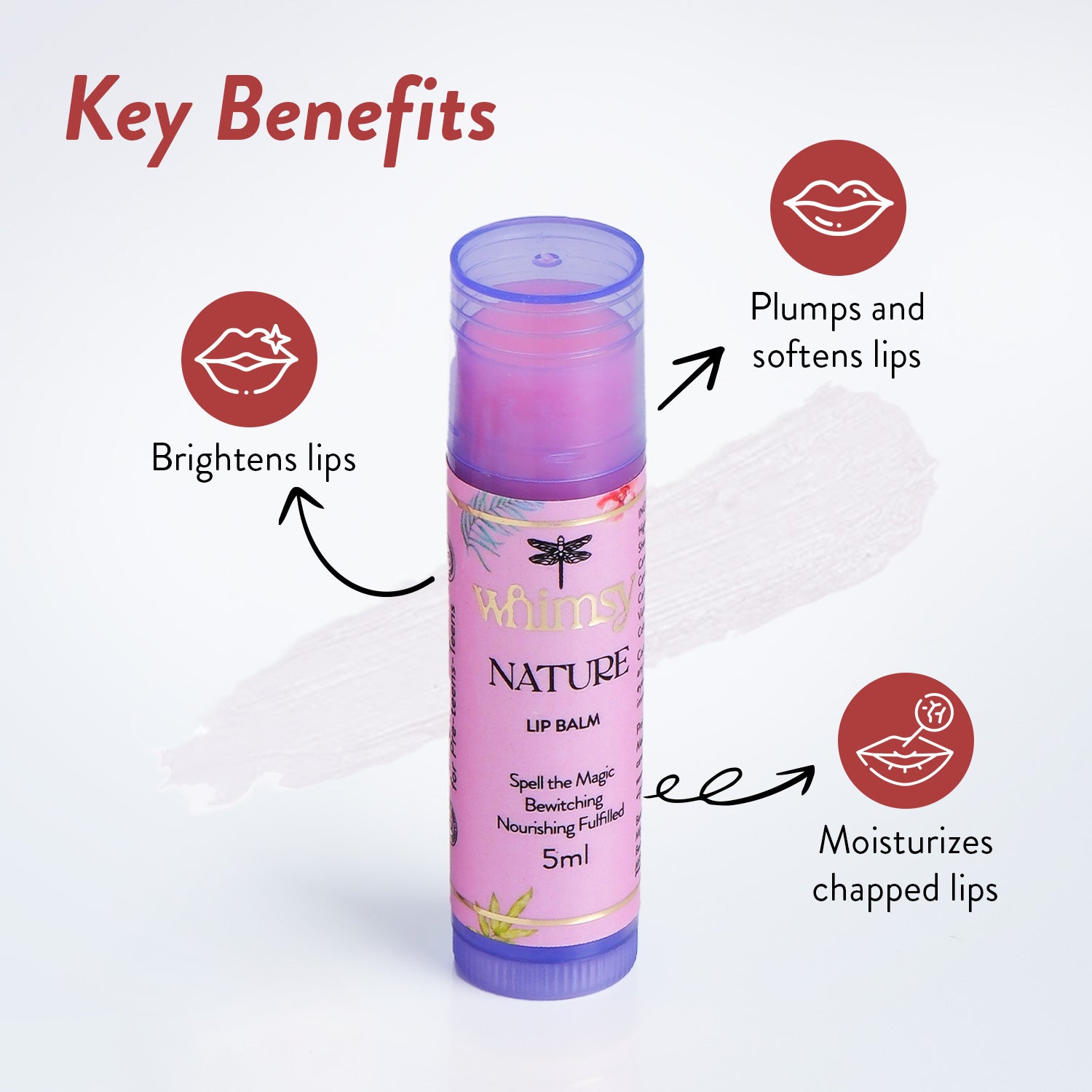 Whimsy Beauty Natural, Organic Tinted Lip Balm For Kids & Teens (Georgia) - 5 ml