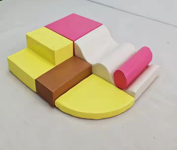 Oplus 6-piece Fun and versatile Soft Play Set for Kids - Pink and yellow color