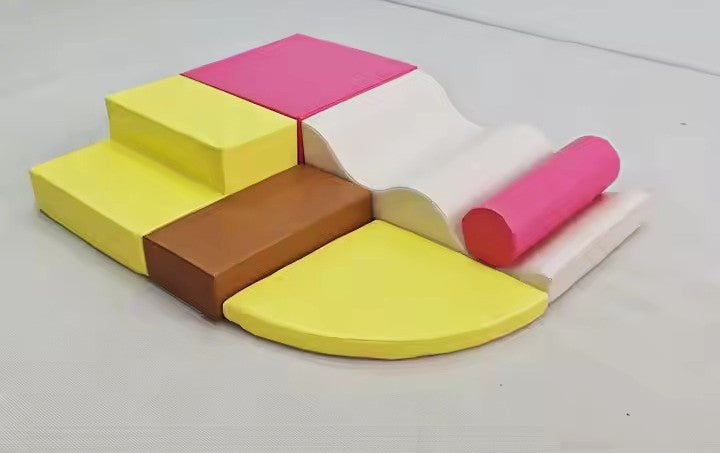Oplus 6-piece Fun and versatile Soft Play Set for Kids - Pink and yellow color
