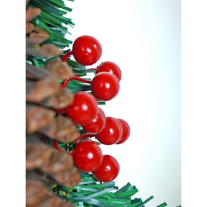 21 inches Dark Green Wooden Pinecone Bells & heavy fillers Artificial Christmas wreath for Door Wall & Christmas Décor - Christmas