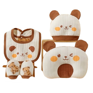 21 pcs Brown Cream Lovely Bear Newborn Baby Girl/ Boy Gift Box , all season wear Hamper, (0 - 12 months) - Baby Gifting