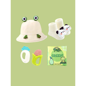 21 pcs Green Panda Birthday Gift Hamper set for Baby with Gift Box - Baby Gifting