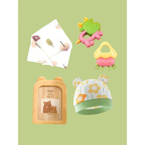 21 pcs Olive Baby Bear theme Birthday Gift Hamper set for Baby Girls with travelling Suitcase - Baby Gifting