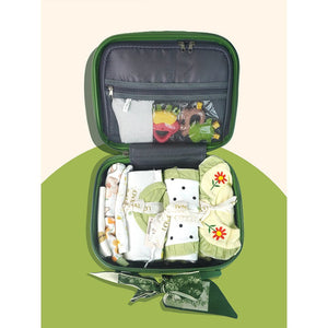 21 pcs Olive Baby Bear theme Birthday Gift Hamper set for Baby Girls with travelling Suitcase - Baby Gifting