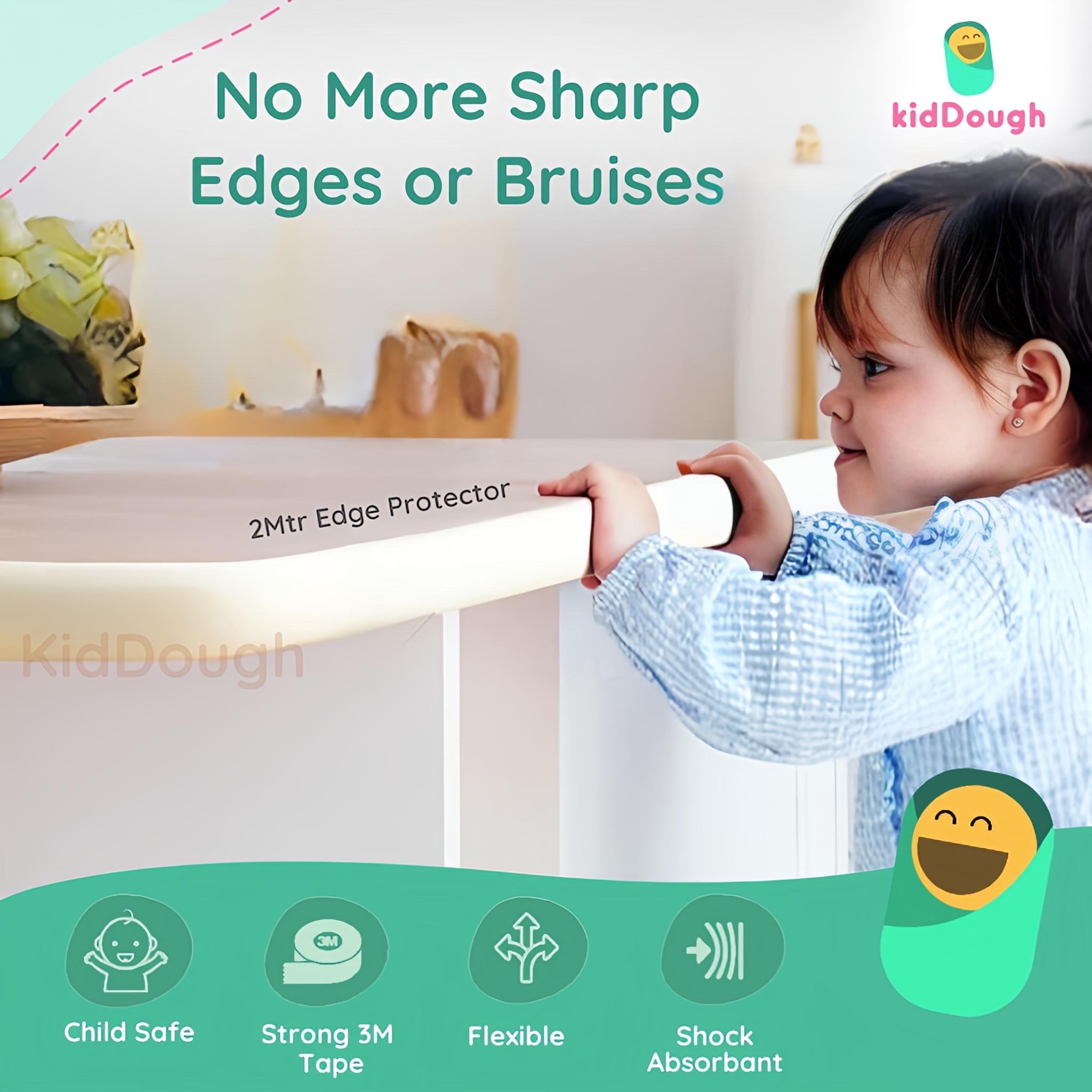 KidDough Baby Proofing, 2 Meter Furniture Edge and Corner Guards, White