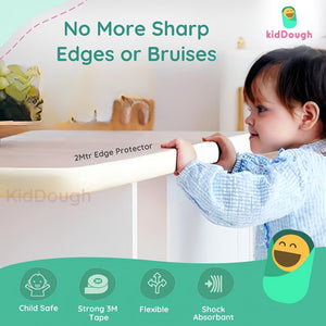 KidDough Baby Proofing, 2 Meter Furniture Edge and Corner Guards, White - The Mom Store