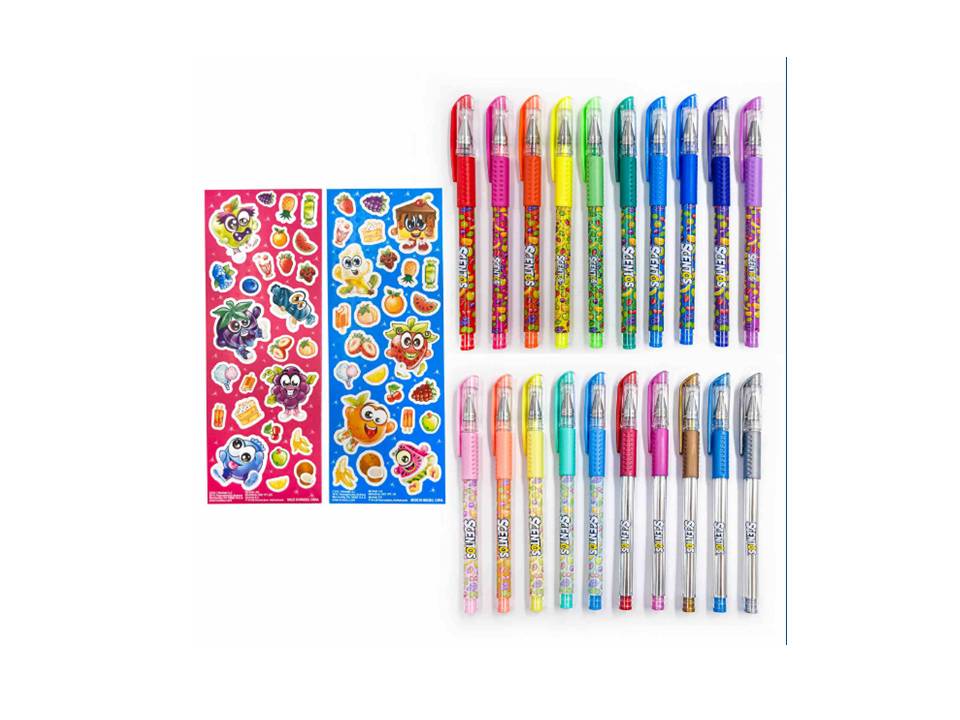 Scentos Scented Gels Pens Pack Of 20 (2 Sticker Sheets )