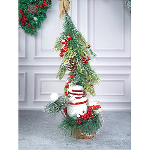 22 inches Snowman with Xmas Tree Christmas Table Décor and Christmas Gift for Kids & Adults - Christmas