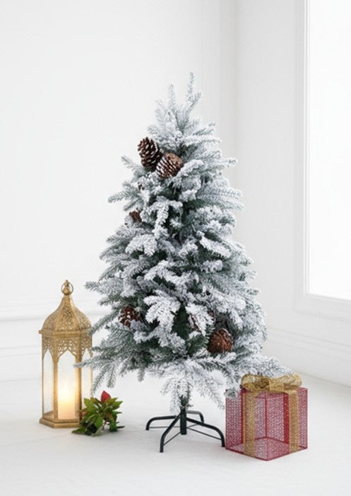 SWEN 4 feet EATON christmas tree with frosting and pine cones