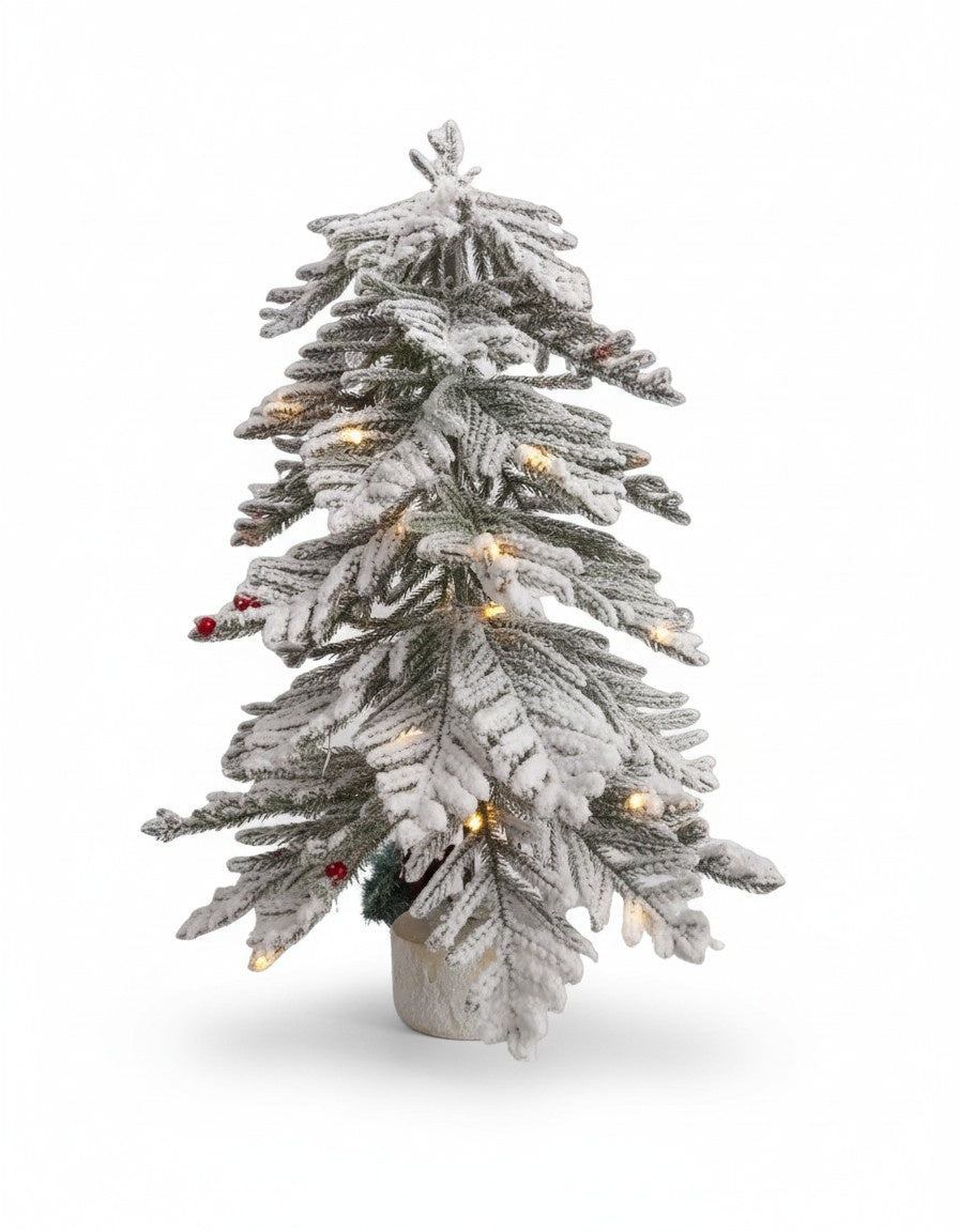 SWEN 2 feet LUCE tabletop Christmas tree with frosting and woodden base