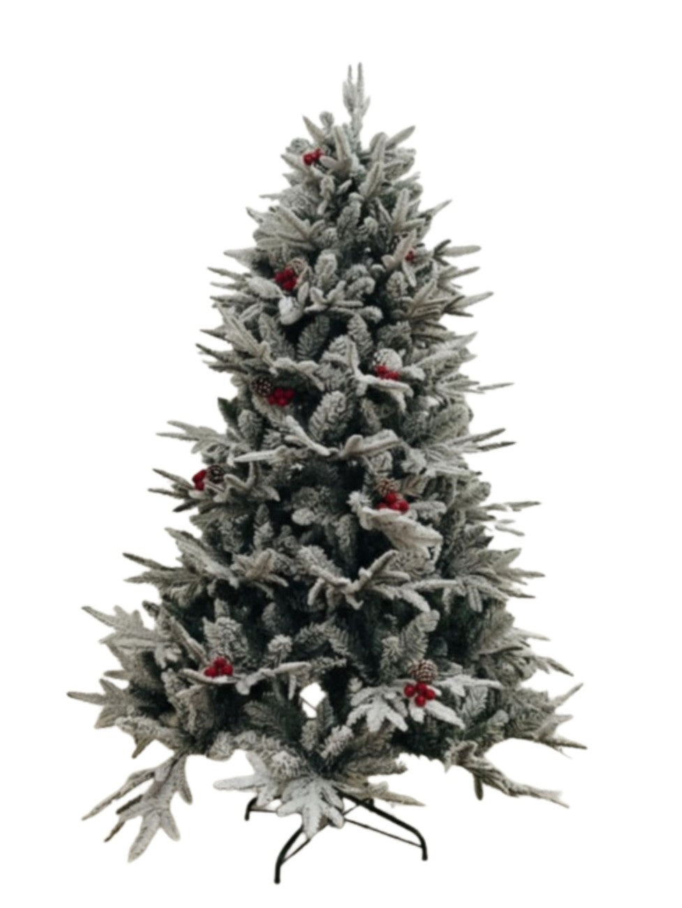 SWEN 6 feet NIVA christmas tree with red cherries, pine cones and frosting