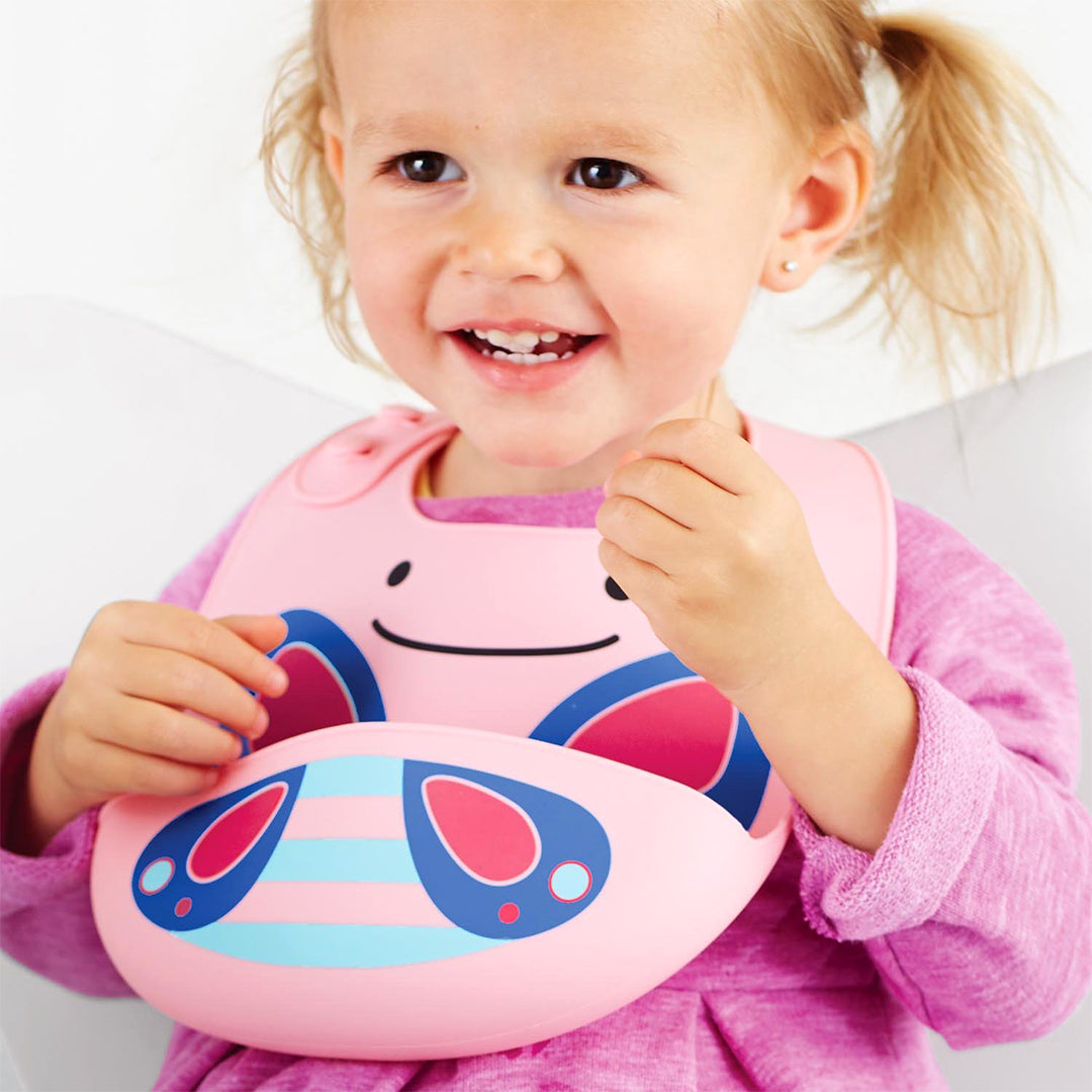 Skip Hop Zoo Fold & Go Silicone Bib- Butterfly