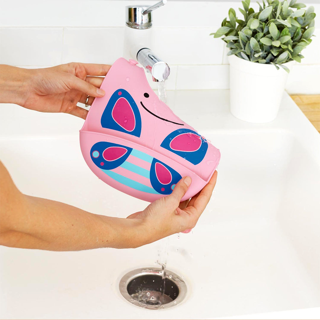 Skip Hop Zoo Fold & Go Silicone Bib- Butterfly