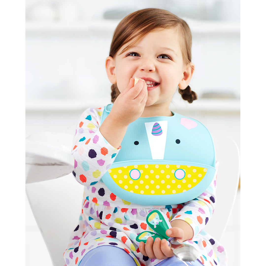 Skip Hop Zoo Fold & Go Silicone Bib - Unicorn