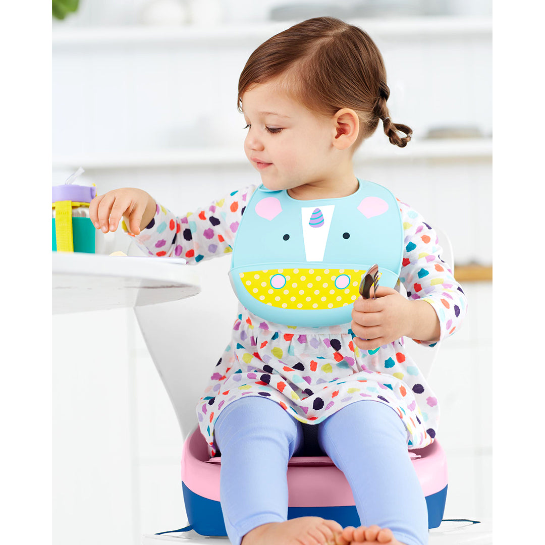 Skip Hop Zoo Fold & Go Silicone Bib - Unicorn