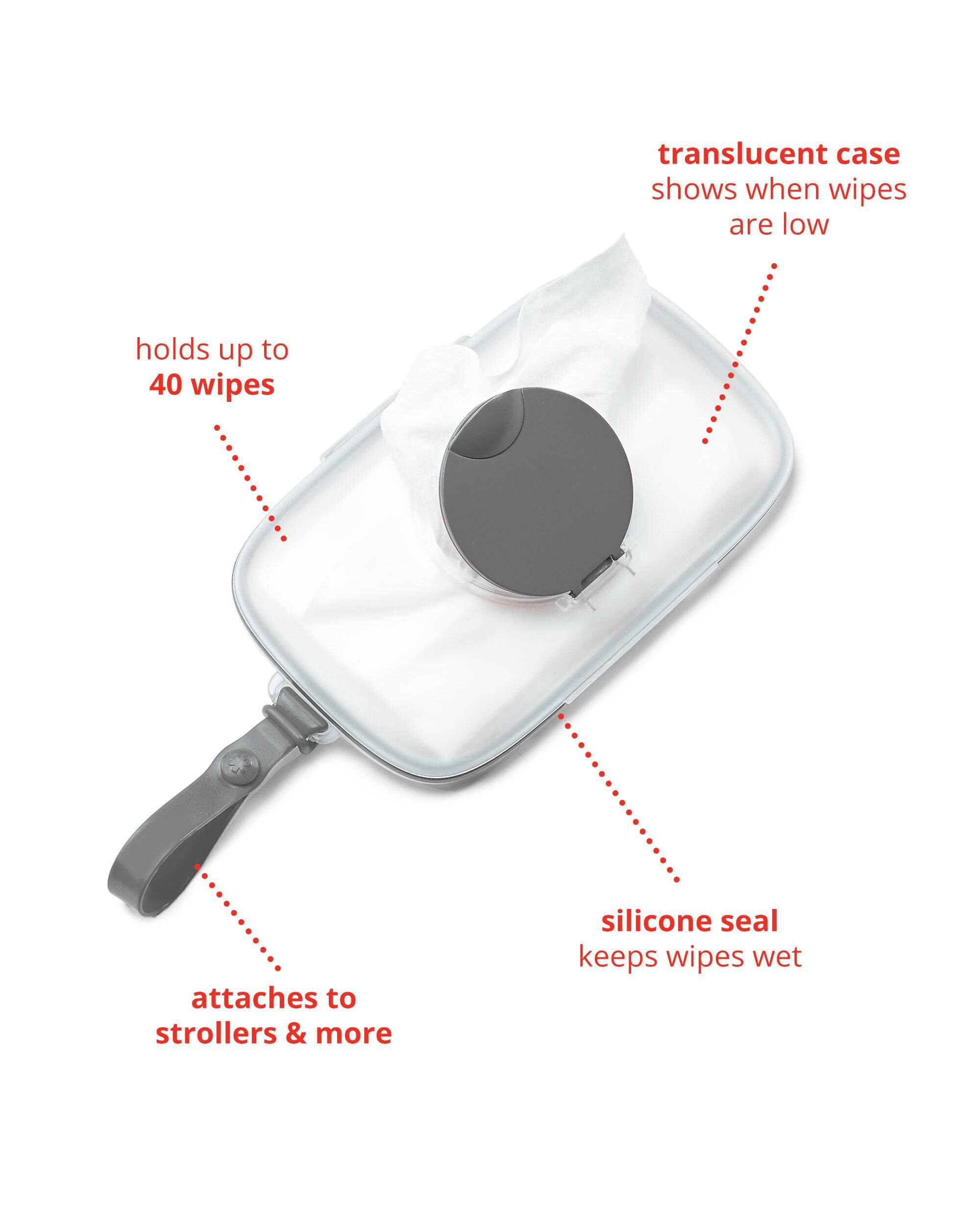 Skip Hop Grab & Go Snug Seal Wipes Case - Grey