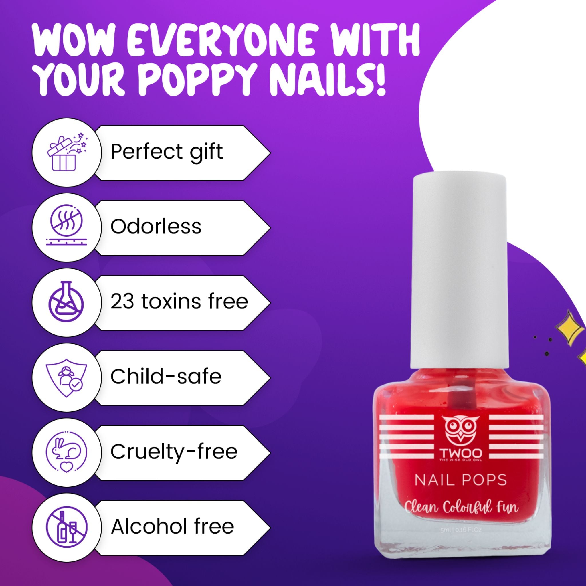 TWOO 23 Toxin Free Kids Nail Pop