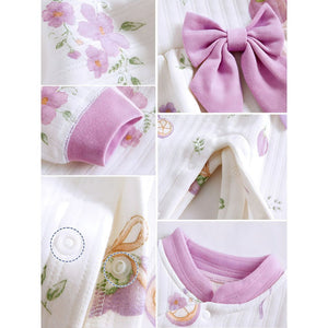 23pcs Purple Bow Newborn Baby Girl Gift Box, All Season Wear Hamper with Suitcase, (0 - 12 months) - Baby Gifting