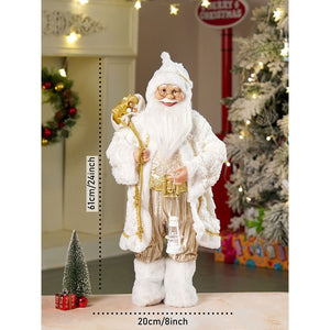 24 inches/2feet Gold Dotted and Stripes Santa,Christmas Home and Table Décor - 24 inch Christmas