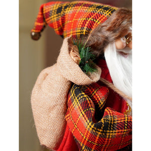 24 inches/2feet Red Checks Santa ,Christmas Home and Table Décor - 24 inch Christmas