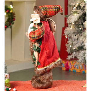 24 inches/2feet Red Checks Santa ,Christmas Home and Table Décor - 24 inch Christmas
