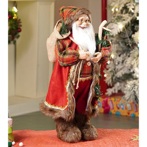 24 inches/2feet Red Checks Santa ,Christmas Home and Table Décor - 24 inch Christmas