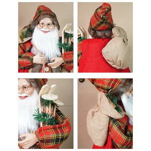 24 inches/2feet Red Checks Santa ,Christmas Home and Table Décor - 24 inch Christmas
