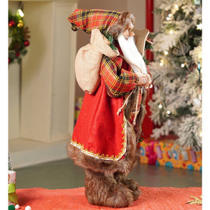 24 inches/2feet Red Checks Santa ,Christmas Home and Table Décor - 24 inch Christmas