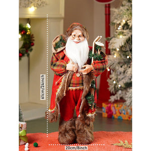 24 inches/2feet Red Checks Santa ,Christmas Home and Table Décor - 24 inch Christmas
