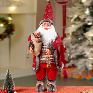 24 inches/2feet Red dark brown cardigan Dot Cardigan Santa,Christmas Home and Table Décor - 24 inch Christmas