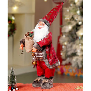 24 inches/2feet Red dark brown cardigan Dot Cardigan Santa,Christmas Home and Table Décor - 24 inch Christmas