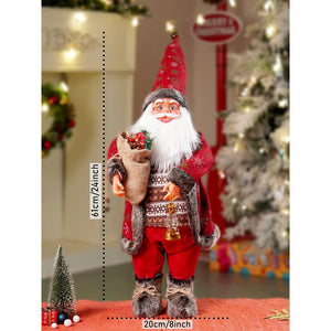 24 inches/2feet Red dark brown cardigan Dot Cardigan Santa,Christmas Home and Table Décor - 24 inch Christmas