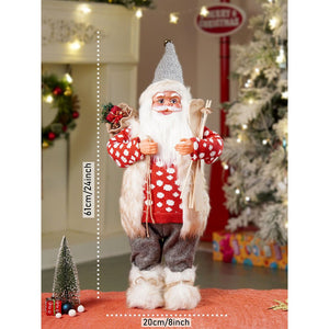 24 inches/2feet Red Polka Dot Cardigan Santa, Christmas Home and Table Décor - 24 inch Christmas