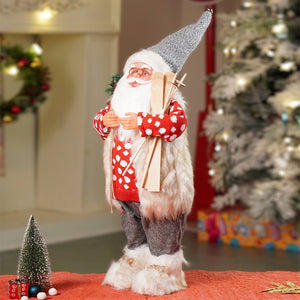 24 inches/2feet Red Polka Dot Cardigan Santa, Christmas Home and Table Décor - 24 inch Christmas