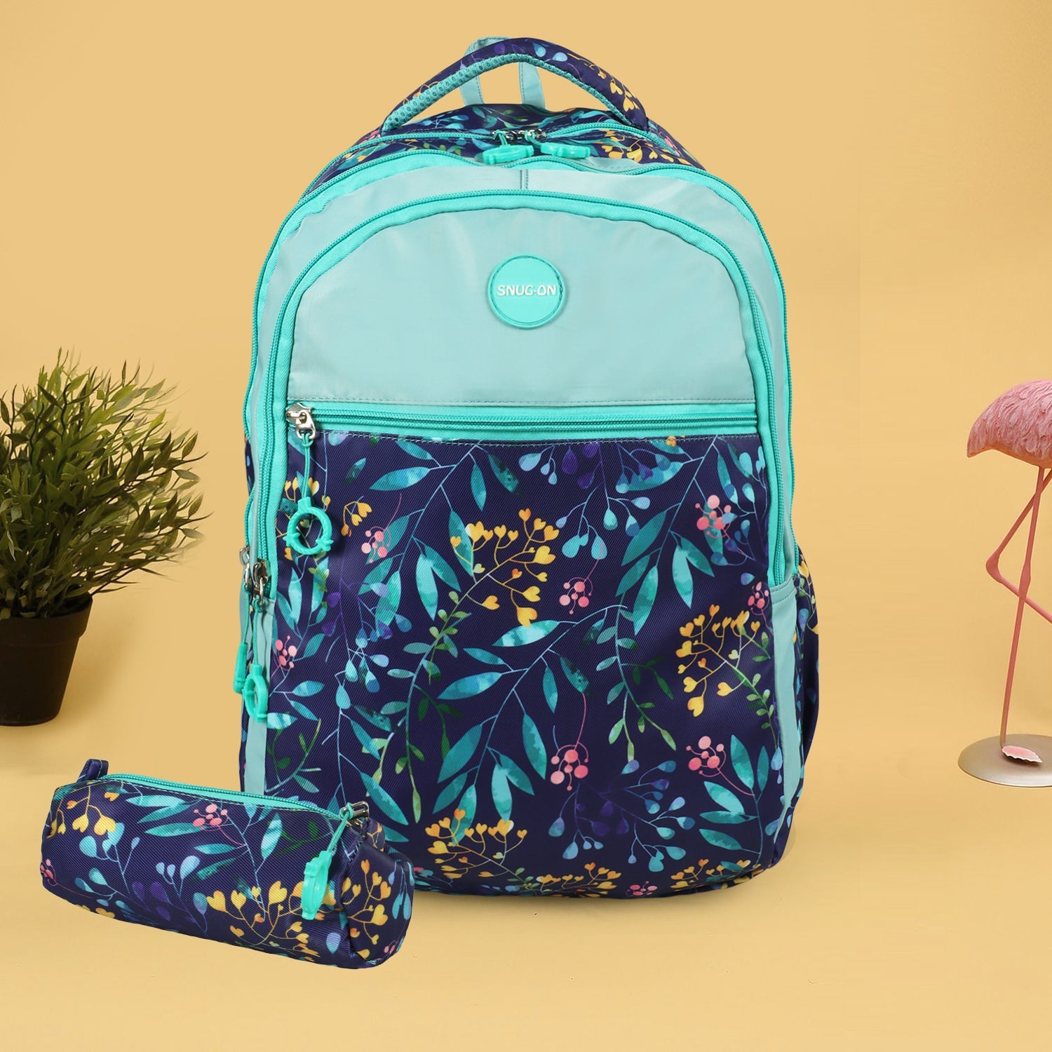 Novex Snug-On Wing Printed Unisex Kids School Bag with Stationary Pouch for 6th to 10th Class - 19 Inch | Backpack for 12-16 Years Kids