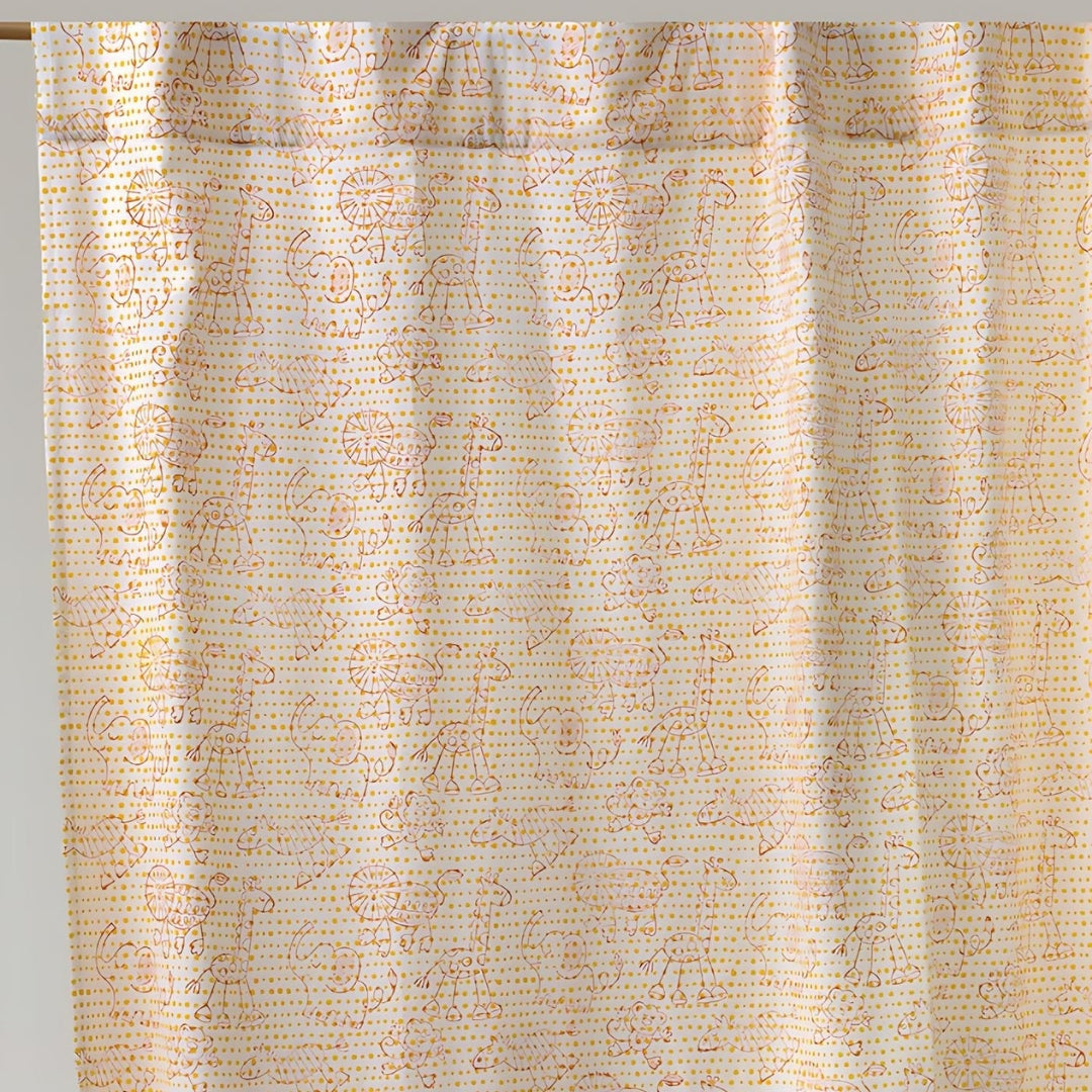 Gudgoodie 100% Cotton Canvas Curtains- Jungle Safari