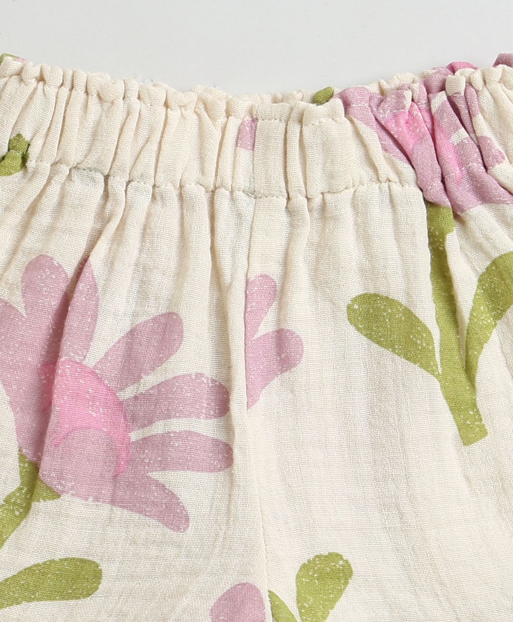 Sweetlime By AS Daisy Print Ruffle Organic Cotton Co-ord Set.