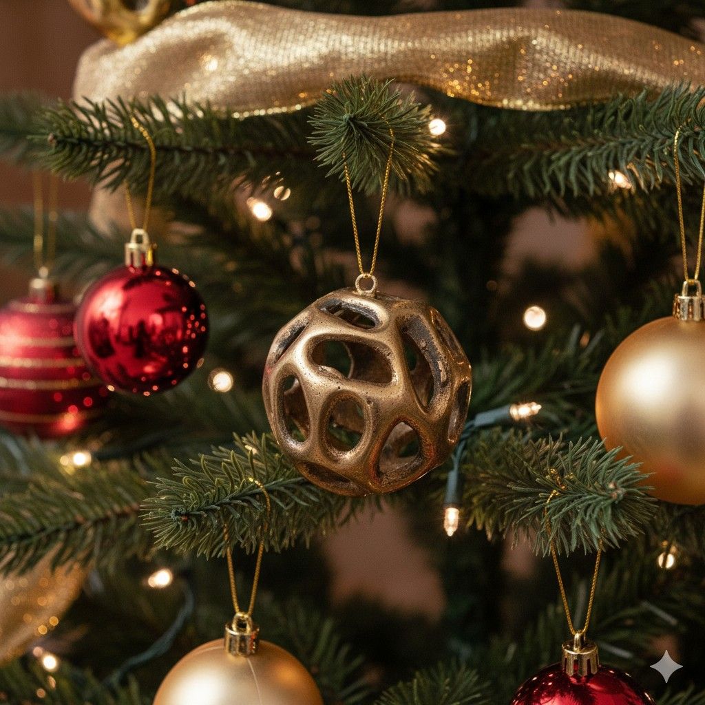 Swen BALIN , gold color decorative metal bauble for Christmas decorations