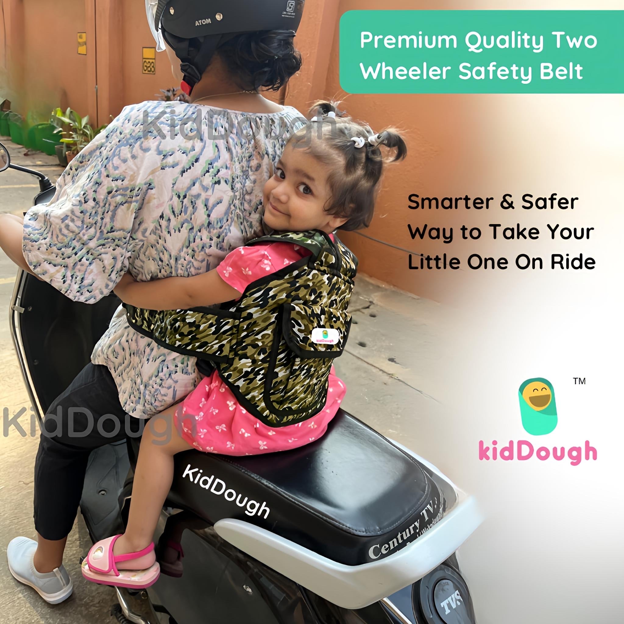 KidDough Baby Kids Safety Strongest Premium Belt for Two Wheeler Bike/Scooty