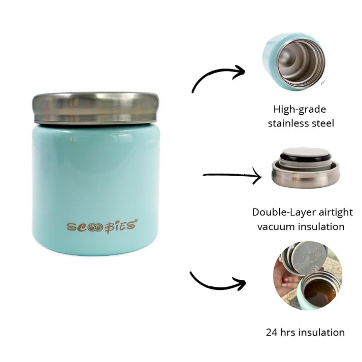 Scoobies Foodielicious Insulated Food Container- For Nutritious Bites (Blue)