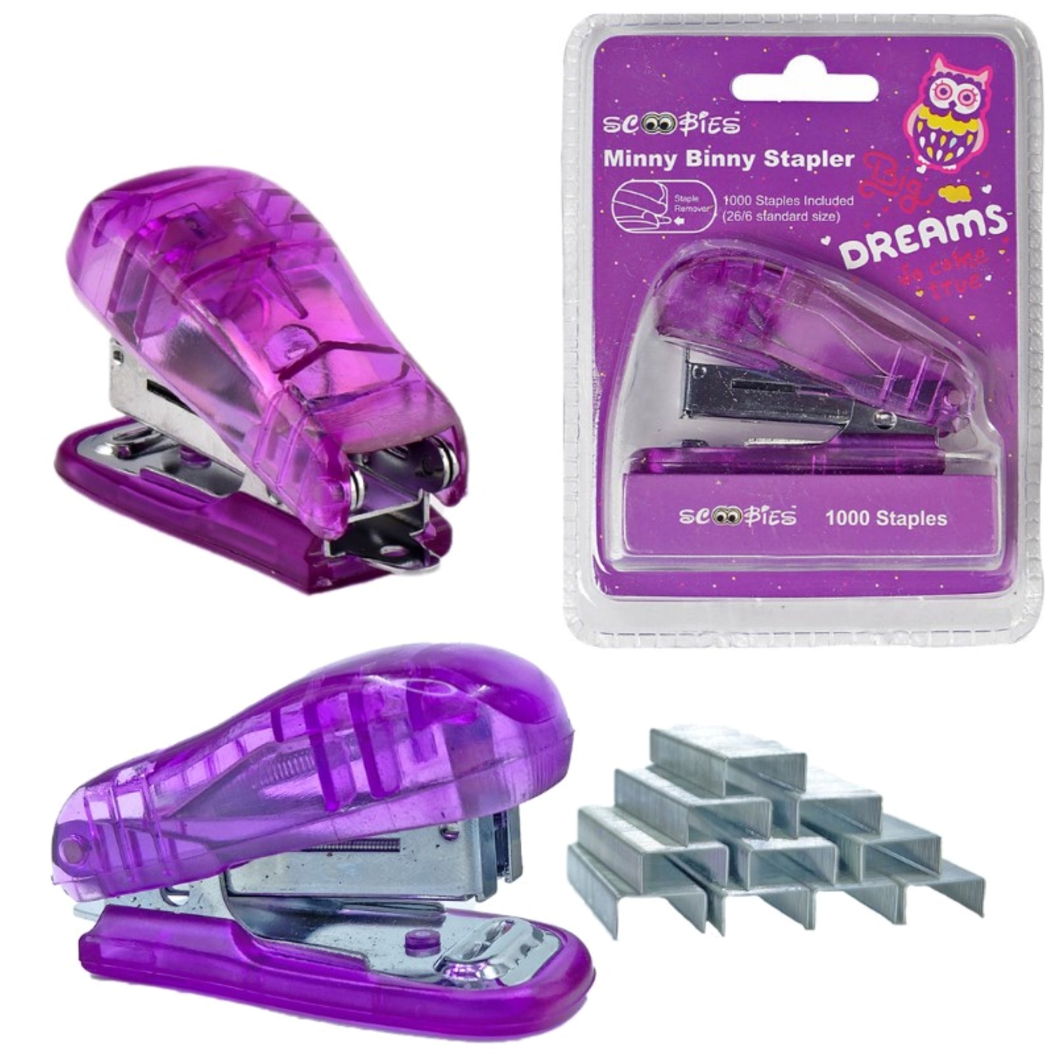 Scoobies Minny Binny Stapler (purple)