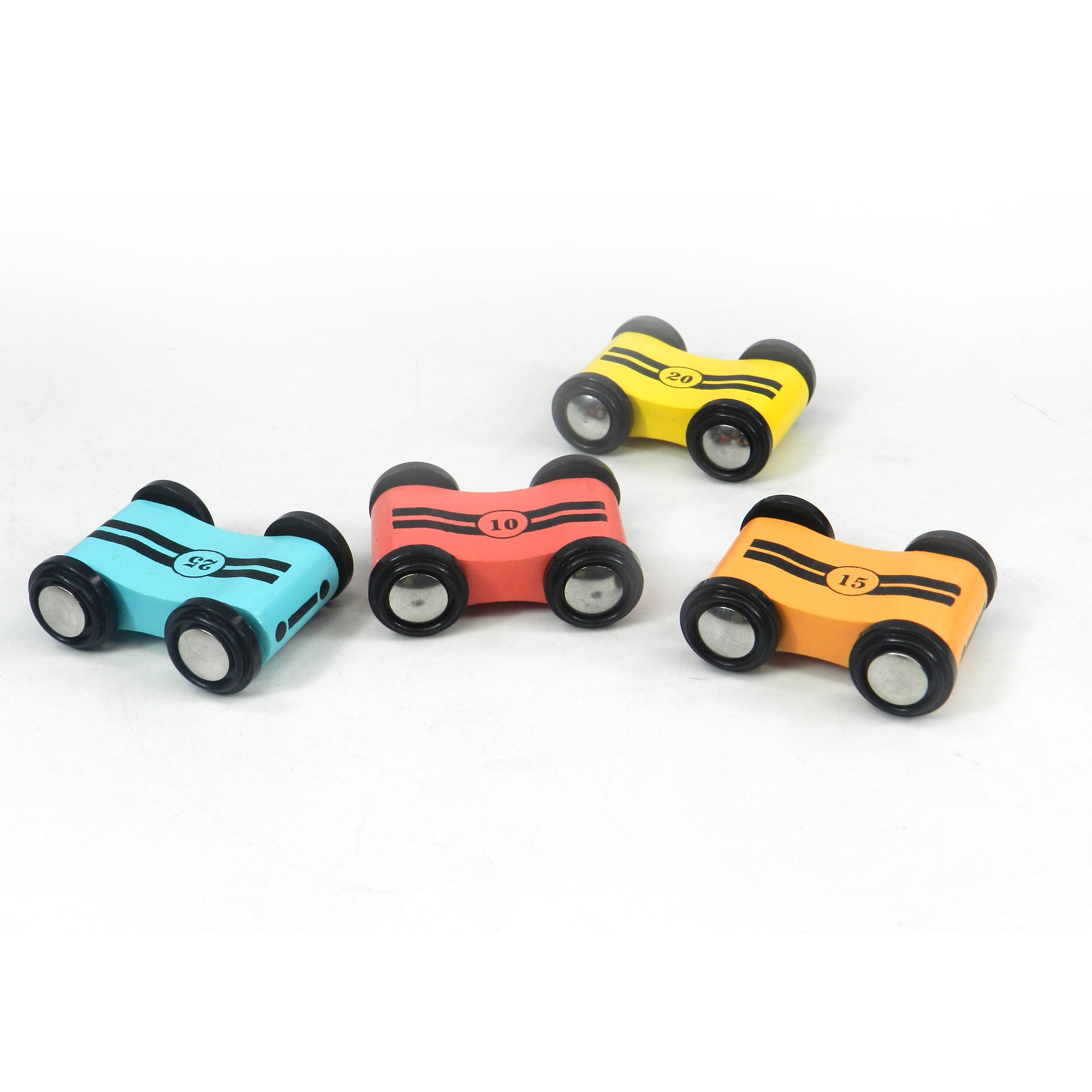 Playbox 4 Pcs Wooden Race Cars Speedy Wheels Toy Set Fun Cars Set for Kids