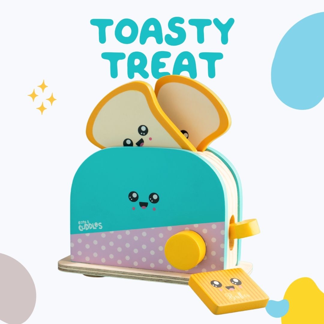 Cots & Cuddles Wooden Toaster Pretend Play Toy for Kids