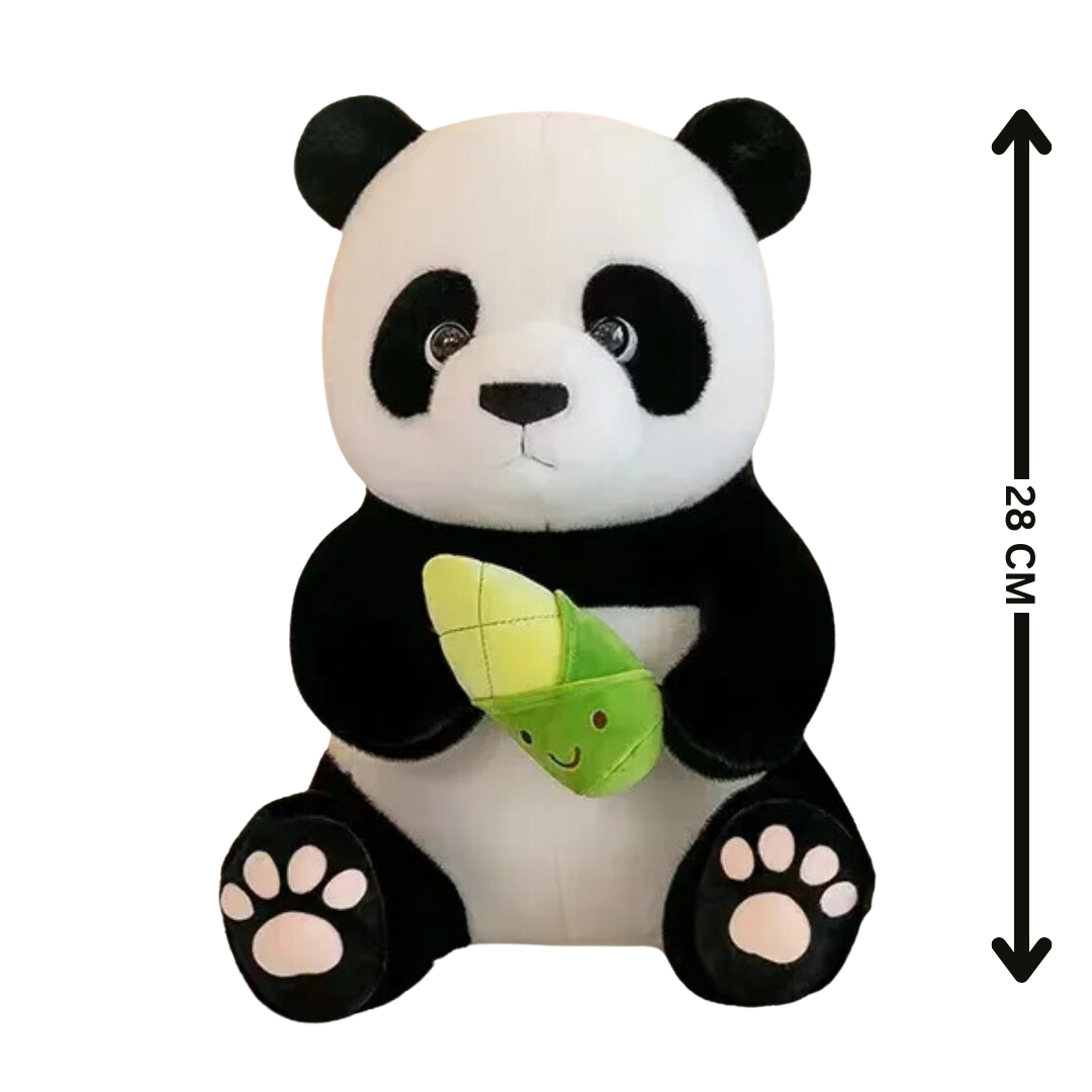 CuddleNest 28 cm Adorable Panda with Corn Soft Toy - Cute Plush Companion for Kids for Boys & Girls