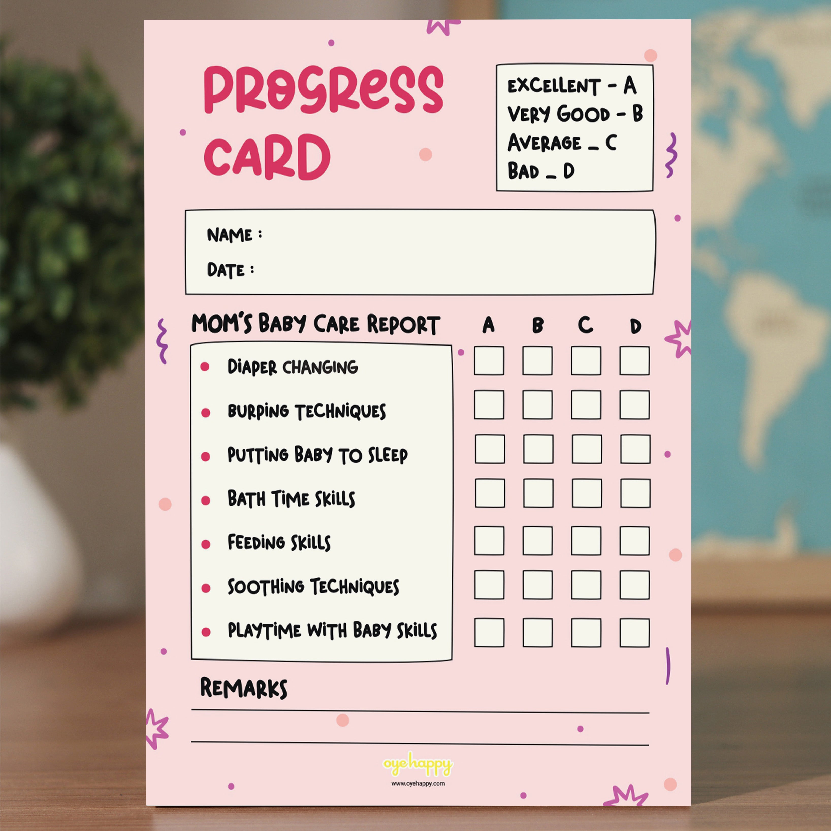 Oye Happy New Mom Report Card – Graded by Dad