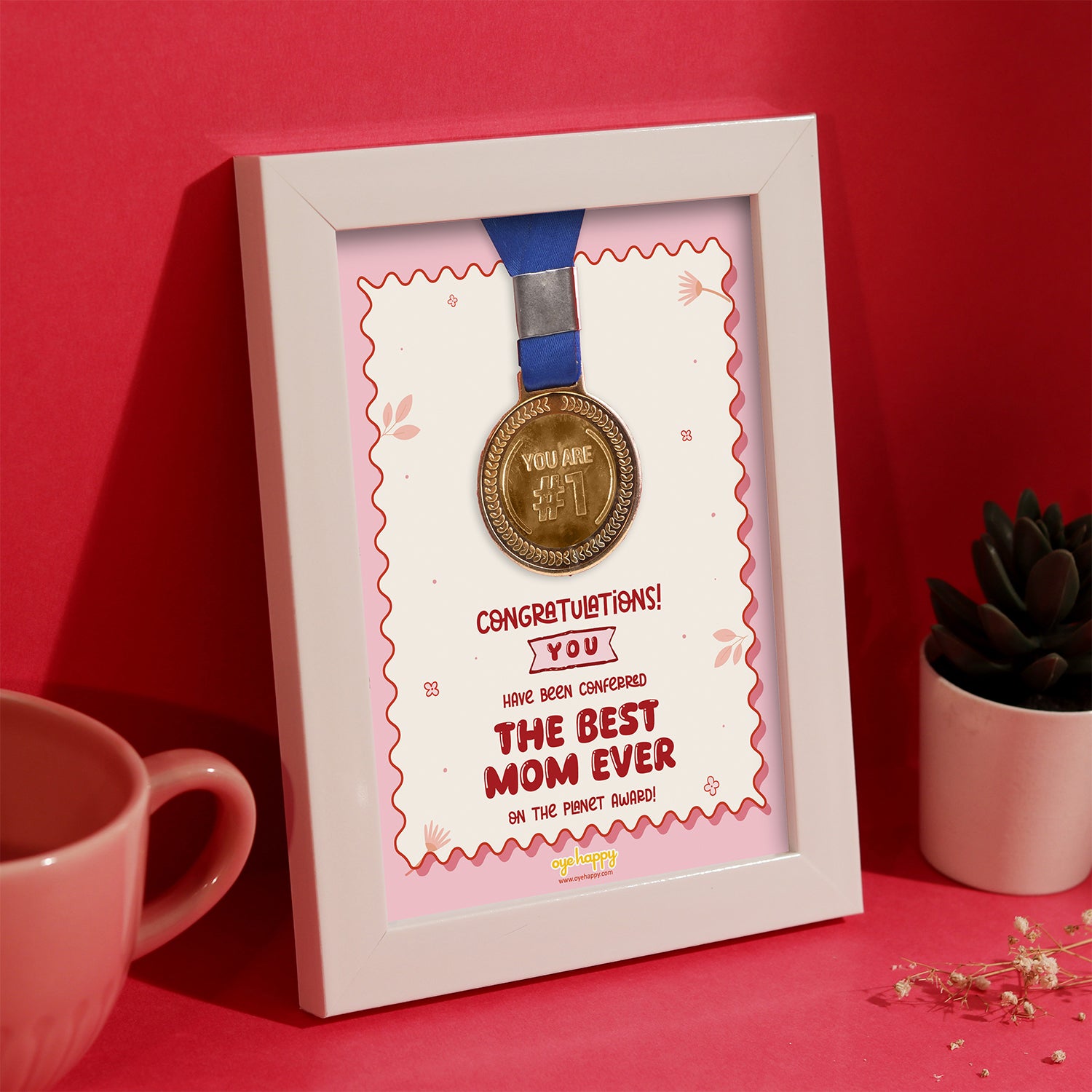 Oye Happy World's Best Mom Medal Frame