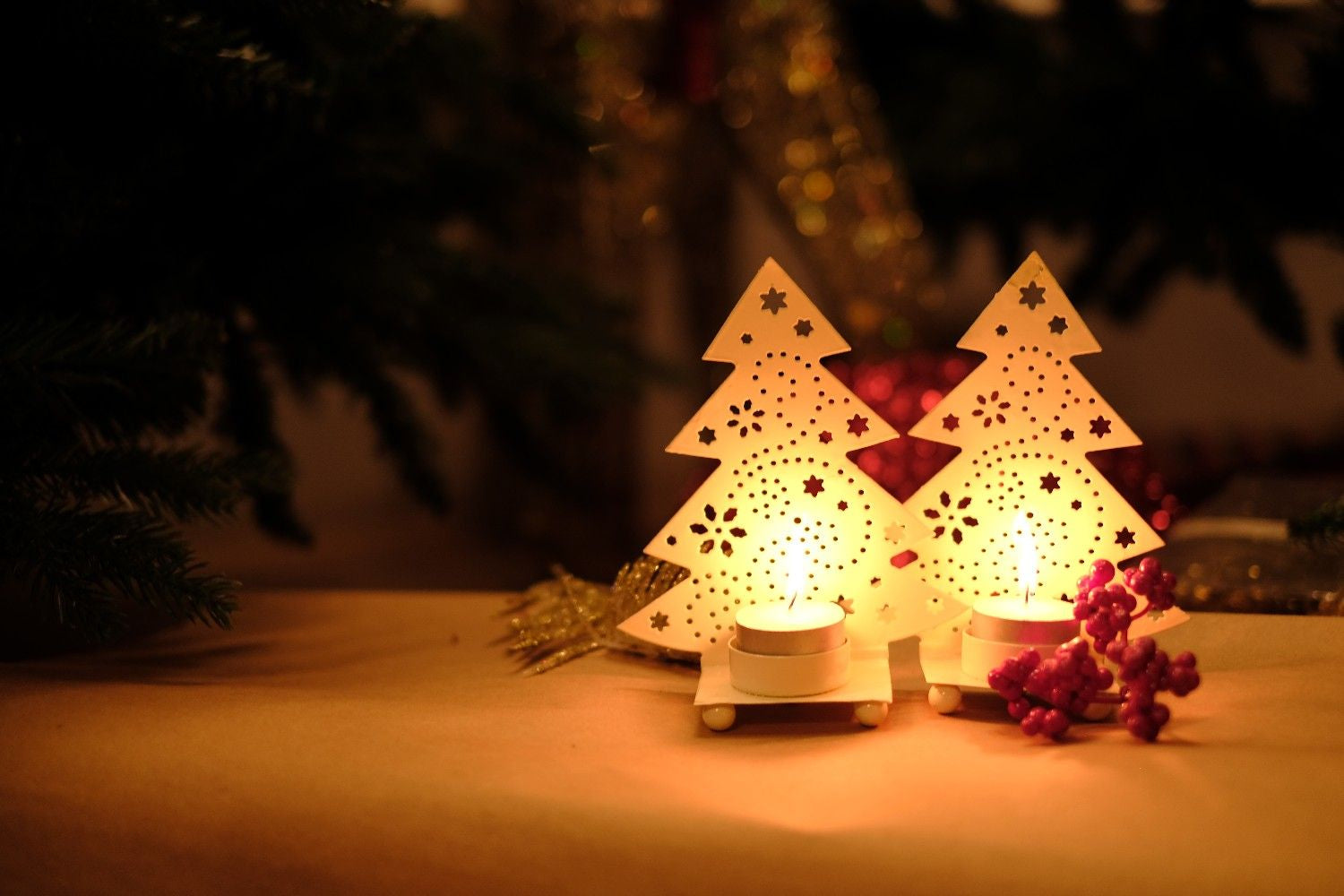 Swen OMBRE, tree shaped metal shadow tea light holder by SWEN