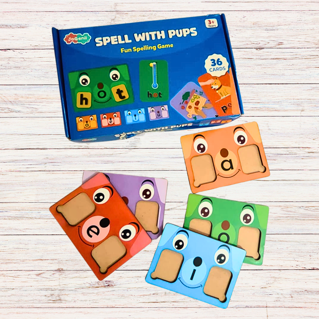 JoGenii Spell with Pups- Fun way to learn 3 letter CVC words Phonics