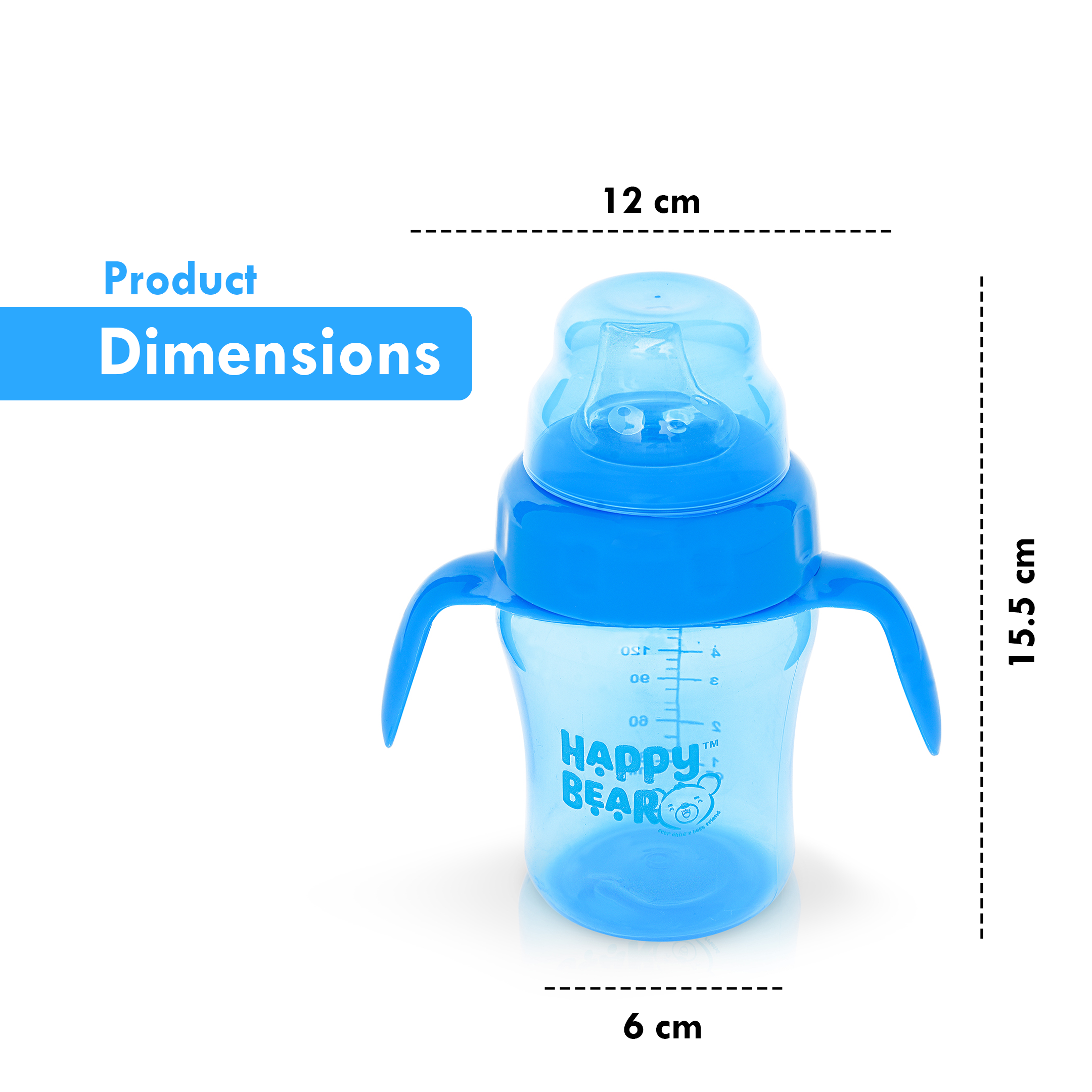 Happy Bear 2 in 1 Spout and Straw Sipper 210ml