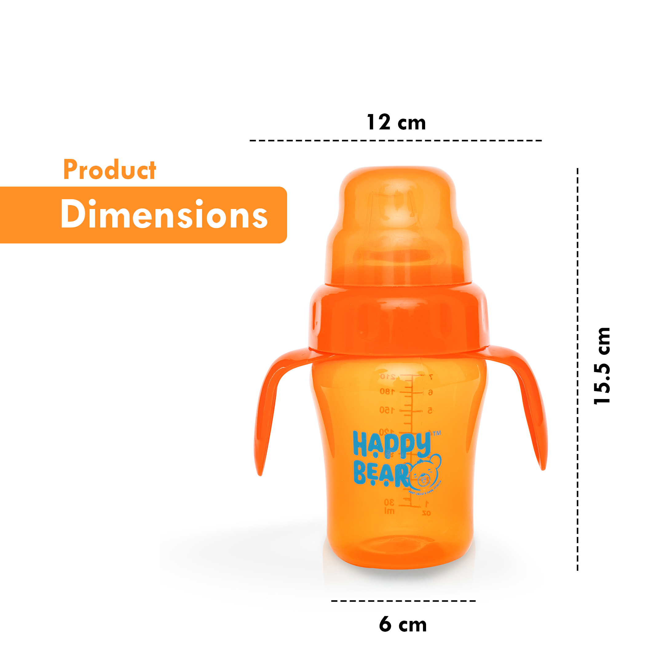 Happy Bear 2 in 1 Spout and Straw Sipper 210ml